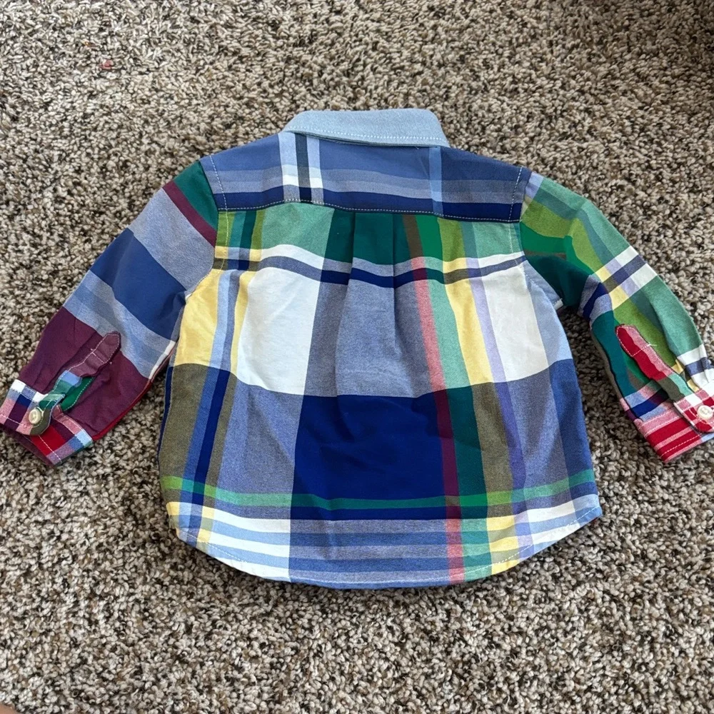 Ralph Lauren Infant Bright Multicolor Plaid Button-Down Shirt (NWT) 6 Months
